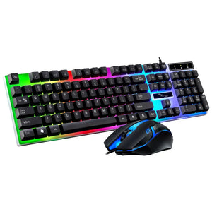 Kit teclado e mouse gamer Retroiluminado RGB USB