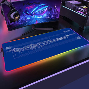 Mouse Pad Gamer RGB Spacecraft Impermeável 80X50cm
